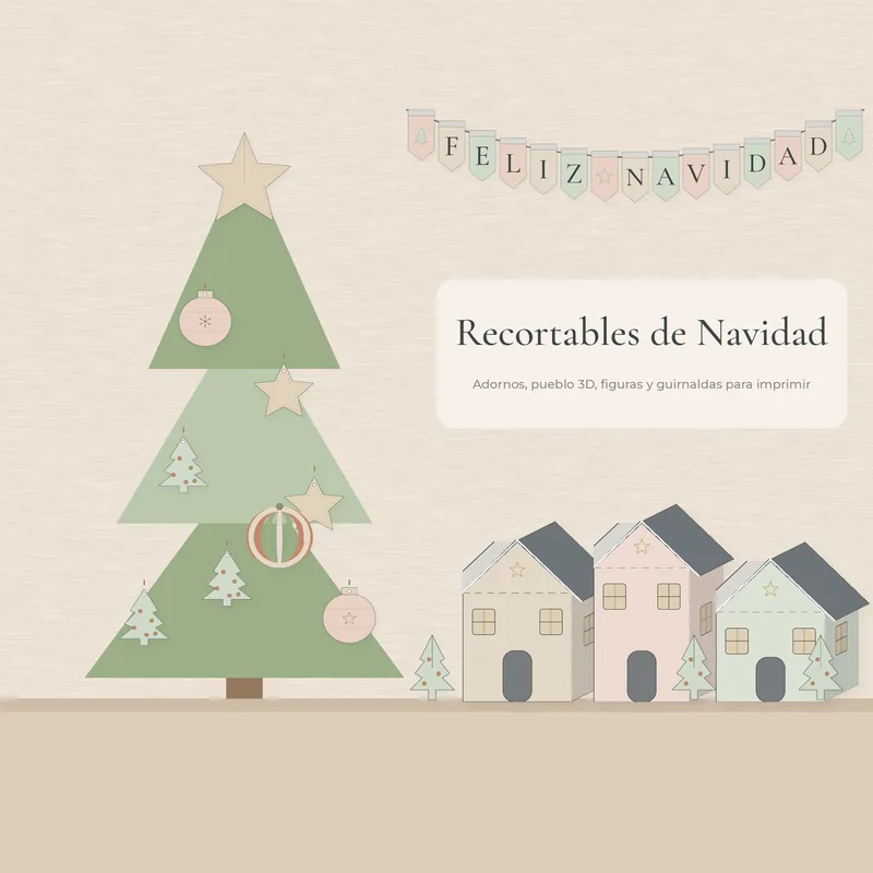Portada de los recortables de Navidad en español